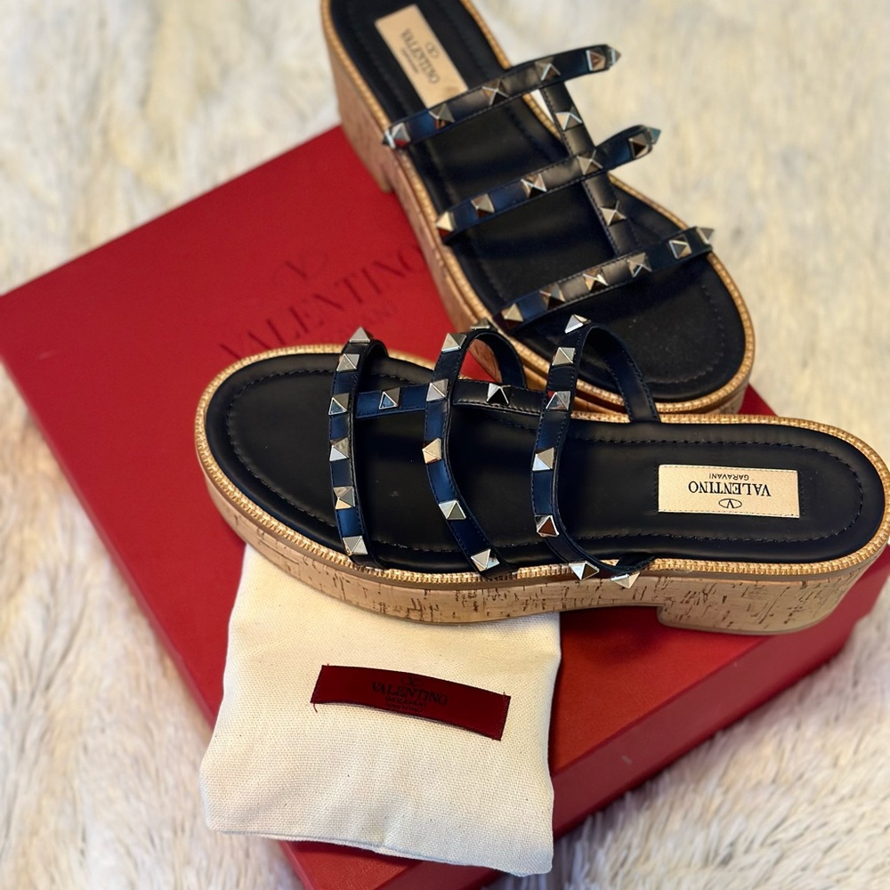 Valentino Sandals Navy Blue